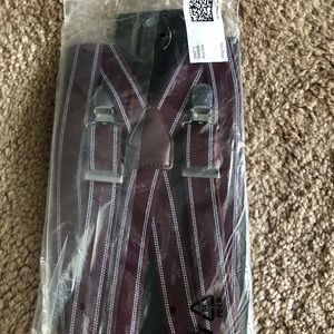 H&M Suspenders /maroon and navy blue color